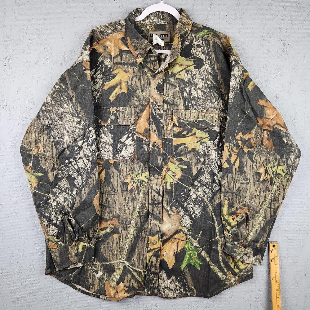 Vintage Jerzees Outdoors Shirt Mens 2XL Camo Mossy Oak Break Up Hunting 90s Y2k